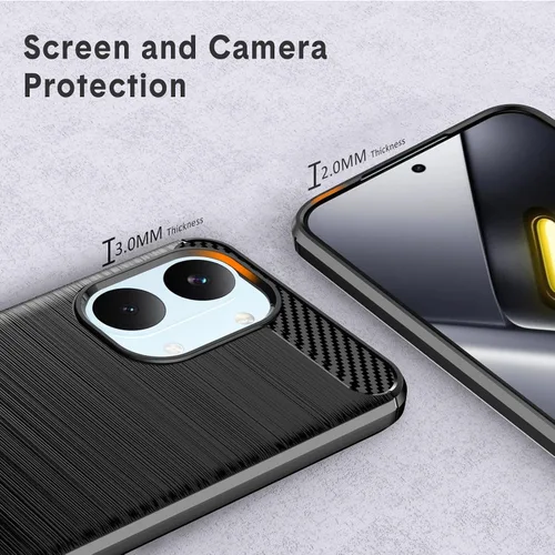 Miniatura 4 de Designed for Xiaomi Poco X8 Pro Max Case,Flexible TPU [Brushed Texture] [Anti-Slip] Shockproof Military Protection Bumper Phone Case,Slim Case Cover