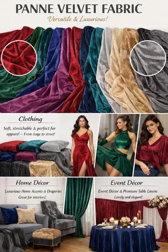 Miniatura 2 de Sedona Designz Tela de Terciopelo Panne 100% por Yarda – Suave, Elástica y de Peso Medio para Ropa, Disfraces y Decoración del Hogar