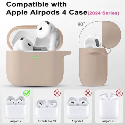 Miniatura 2 de Funda para Apple Airpods 4 – VOTILE Airpods 4 Fundas 2024 Funda de silicona para mujer iPod 4 auriculares inalámbricos Accesorios Fundas de carga Té