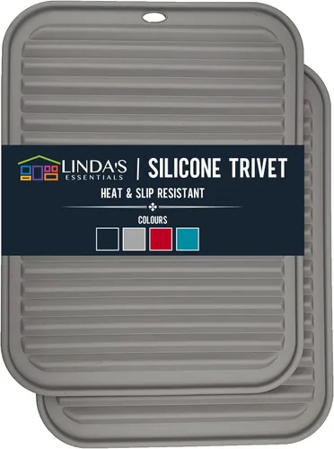 Miniatura 6 de Salvamanteles de silicona para platos calientes, ollas, sartenes (paquete de 2) – Soportes de ollas resistentes al calor para alfombrillas de 2