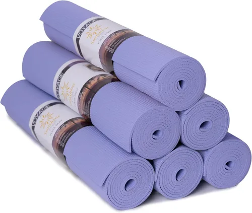 Miniatura 18 de Voyage - Tapete de yoga a granel, paquete de 6, 72 x 24 pulgadas, esterillas de yoga profesionales para estudio y gimnasio, 0.197 in de grosor, Azul
