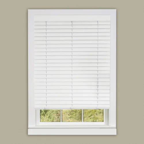 Miniatura 9 de PowerSellerUSA Persianas sin cordón, mini persiana de vinilo de listones de 2 pulgadas, grano de madera en relieve de alta calidad, tratamiento