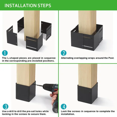 Miniatura 3 de Protector de poste ajustable de acero inoxidable 304 (rango de 3.3-6 pulgadas), protege buzones, cubierta y vallas de la lluvia y daños al