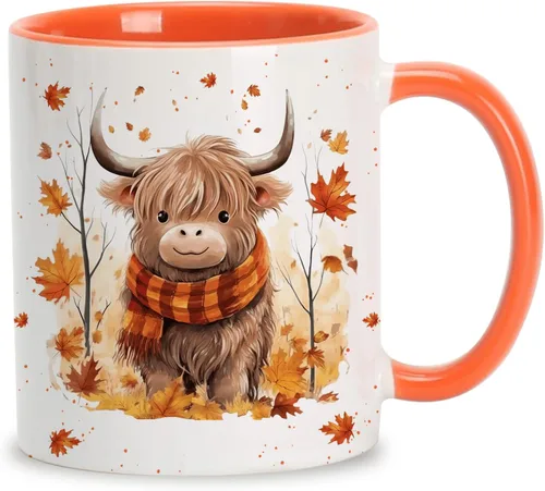 Miniatura 15 de Hyturtle Taza de café personalizada de lobo de otoño, regalos de cumpleaños para los amantes del lobo, regalos de decoración de otoño para casa