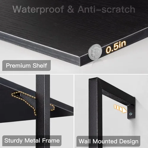 Miniatura 7 de ODK Estante de escalera de 6 niveles, estante para libros con marco de metal, estantería para sala de estar, oficina en casa, cocina y dormitorio