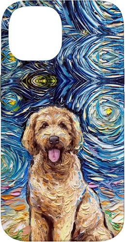 Miniatura 4 de Cute Goldendoodle Starry Night Doodle Dog Art by Aja Case for iPhone 17
