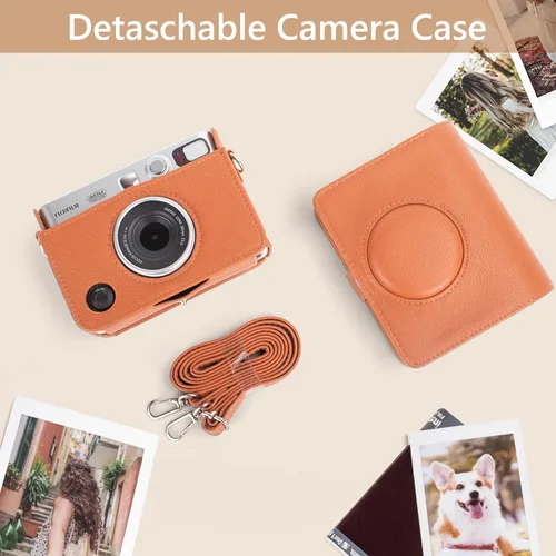 Miniatura 8 de MUZIRI KINOKOO Funda Mini EVO, Cuero PU con Textura de Lichi, Funda Protectora para Cámara Instantánea Instax Mini EVO con Orificio de Carga Preciso