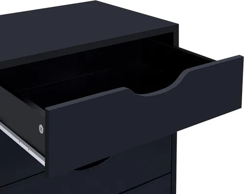 Miniatura 5 de Naomi Home Bianca - Cómoda alta y estrecha de 9 cajones, gabinete de almacenamiento compacto de 13.8 pulgadas de ancho negro con cajones