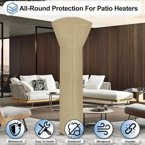 Miniatura 4 de Cubiertas impermeables para calentador de patio al aire libre OutdoorLines con cremallera y bolsa de almacenamiento, cubierta resistente al polvo