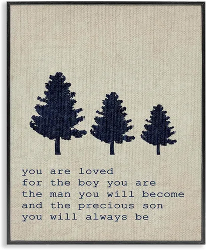 Miniatura 16 de Stupell Industries You are Loved Trees, Design by Daphne Polselli - Arte de pared enmarcado en blanco, 11 x 14, marrón