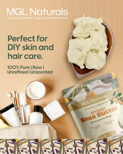 Miniatura 6 de MGL Naturals Manteca de Karité Africana Cruda Color Marfil 5 lb, 100% Pura y Sin Refinar. Nutre e hidrata la piel y el cabello. Úsala sola