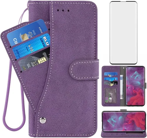 Miniatura 10 de Asuwish Funda compatible con Motorola Moto Edge 5G 2020 y protector de pantalla de vidrio templado, soporte para tarjetas de crédito, soporte