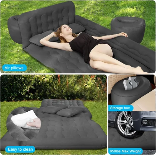 Miniatura 5 de Colchón de aire para cama de automóvil, SUV, colchón de aire para automóvil con bomba eléctrica, 2 almohadas inflables y 2 reposapiés para asiento