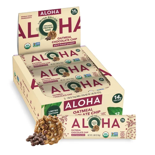 Miniatura 30 de ALOHA Barras de proteínas orgánicas a base de plantas, almendras y chocolate de coco, 12 unidades, barras de 1.98 onzas, veganas, bajas en azúcar