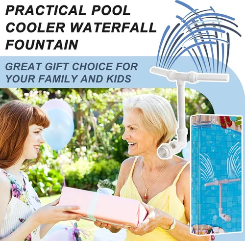 Miniatura 8 de Spray de fuente de cascada para piscina, 2 cabezales de fuente, rociador de agua, temperaturas frescas y cálidas del agua de la piscina, aireador