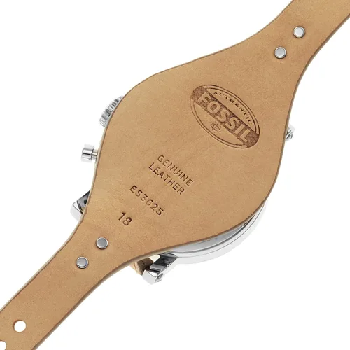 Miniatura 8 de Fossil Reloj de cuarzo con cronógrafo de acero inoxidable y cuero para mujer