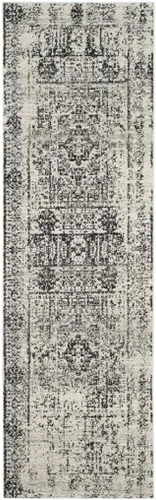 Miniatura 15 de SAFAVIEH Evoke Collection EVK260T Medallón oriental envejecido de 2'2" x 4', color marfil y negro, no desprende pelusa, alfombra de acento para sala