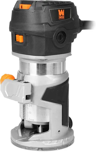 WEN RT1460 Enrutador de mano de 6 amperios de velocidad variable de 1/4 pulgada para molduras de laminado en carpintería
