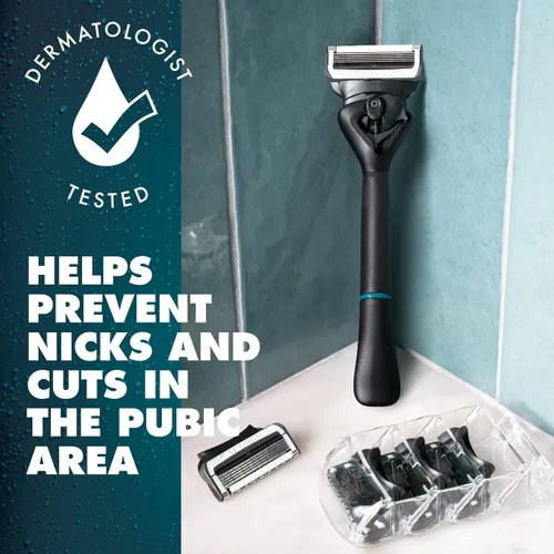 Miniatura 3 de Gillette Maquinilla de afeitar íntima para hombres, maquinilla de afeitar púbica para hombre para el paisaje, suave y fácil de usar, diseñada