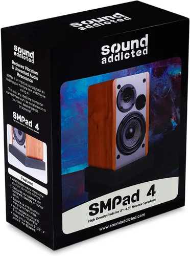 Miniatura 9 de Sound Addicted - Almohadillas de aislamiento para monitor de estudio para altavoces pequeños de 3-4.5 pulgadas, par de 2 soportes acústicos