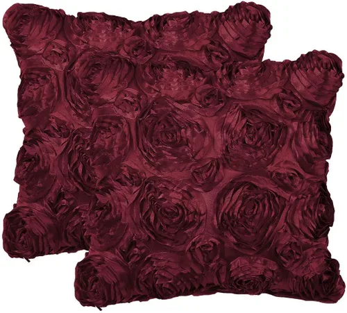Miniatura 11 de PiccoCasa 2 fundas de almohada con diseño de flores 3D, románticas fundas de cojín decorativas de satén, funda de almohada con rosas estéreas