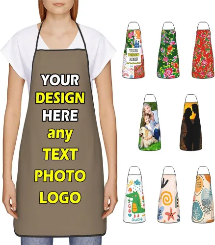 Miniatura 16 de Delantales impermeables personalizados para diseñar tu propia foto logotipo texto para cocinar hornear 28.3 x 20.4 pulgadas