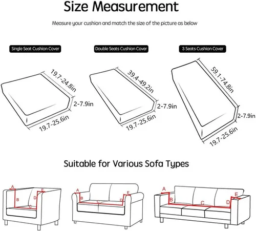 Miniatura 3 de Funda de cojín elástica de elastano para 1 plaza, funda de cojín impermeable para sofá, funda de cojín de repuesto suave y flexible, funda elástica