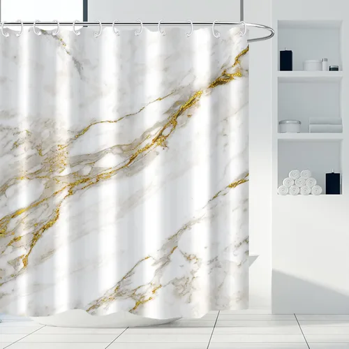 Miniatura 10 de AWERT Cortina de ducha pequeña de tamaño medio con 6 ganchos, cortina de ducha de 36 x 72 pulgadas, cortina de ducha bohemia de 36 pulgadas para Boho