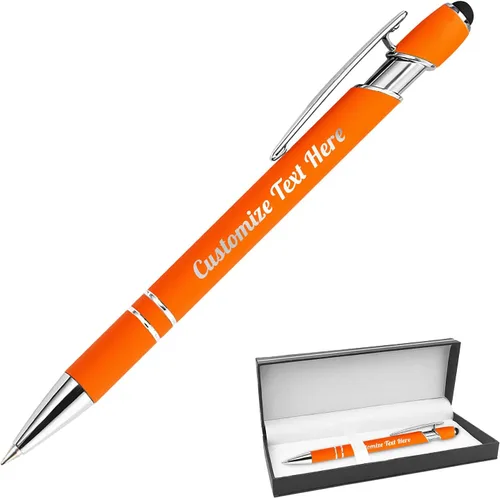 Miniatura 61 de Hasta 500 bolígrafos personalizados a granel con logotipo de mensaje de nombre comercial, bolígrafos grabados personalizados con lápiz óptico