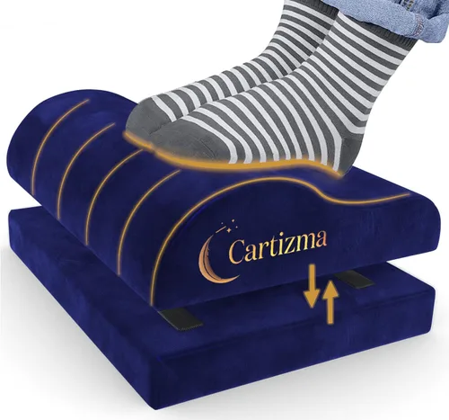 Miniatura 10 de Reposapiés para debajo del escritorio en el trabajo, reposapiés ergonómico para aliviar el dolor con fundas lavables, reposapiés antideslizante Negro