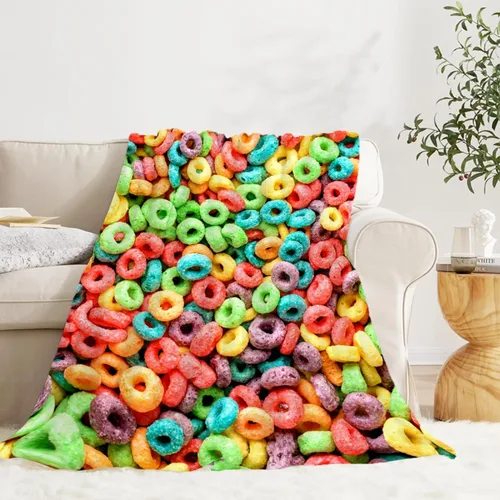 Miniatura 20 de Darani Manta de Caramelos Gumdrops Súper Suave Manta de Tiro Divertida Cálida y Ligera Mantas de Franela Suave 40x30 Extra Pequeña para Manta
