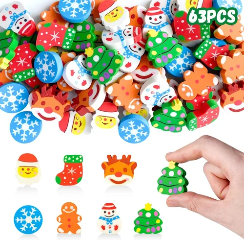 Miniatura 11 de Kleeblatt Borradores de Navidad ensamblables 3D, 45 unidades, Papá Noel, reno, muñeco de nieve, árbol de Navidad, regalos creativos para niños