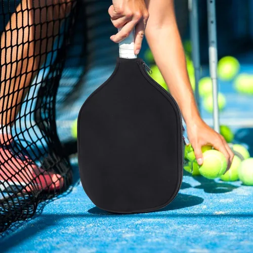 Miniatura 6 de 2 PCS Pickleball Paddle Covers, Durable Neoprene Universal 8.26 x 11.8Inch Zippered Racket Sleeve Storage Bag, Fits USAPA Standard Pickleball Negro