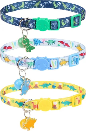 Miniatura 9 de Collares Navideños Separables para Gatos con Campana y Bonitos Colgantes - Paquete de 3 Collares de Seguridad Ajustables para Gatitos - Collar
