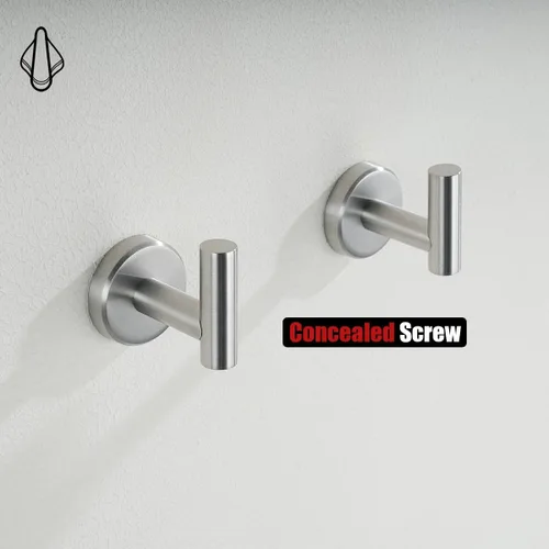 Miniatura 7 de JQK Gancho para toallas de baño cepillado, ganchos de pared para cocina, garaje, SUS 304, acero inoxidable de 0.031 in, 2 unidades de acero