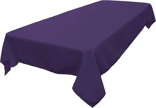 Miniatura 43 de LA Linen Mantel rectangular lavable de popelín de poliéster, resistente a las manchas y a las arrugas, cubierta de mesa 60x84, mantel de tela