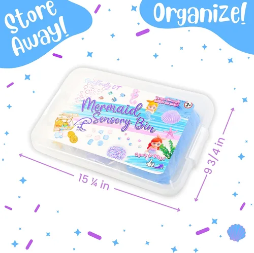 Miniatura 3 de 38 cubos sensoriales de sirena con arena mágica de 2 libras, moldes de océano y accesorios del tesoro, regalo creativo de juego de arena para niñas