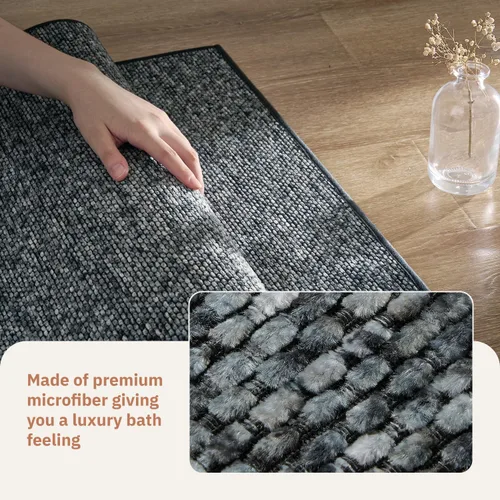 Miniatura 4 de PADOOR Tapetes de baño finos, trenzados para baño, tapetes de baño con parte trasera de goma antideslizante, lavables a máquina y de secado rápido