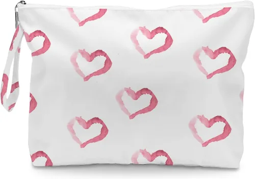 Miniatura 10 de Fokongna Bolsa húmeda de corazón de amor, bolsa de maquillaje de viaje, impermeable, gran capacidad para mujeres, niñas, mamá, hermana, amigos