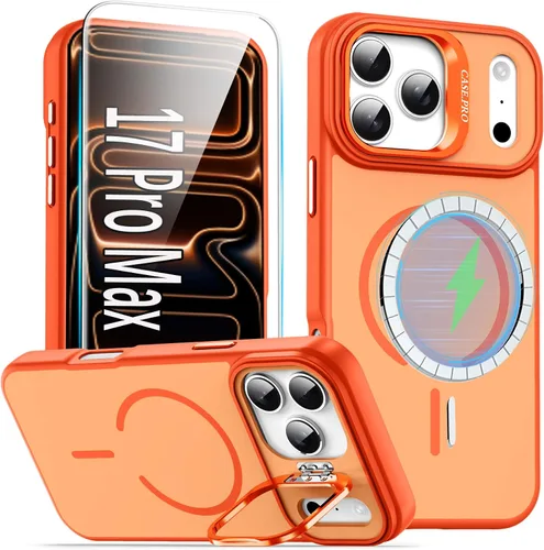 Miniatura 16 de Funda para i Phone 17 Pro Max, con función atril y protector de pantalla HD, compatible con accesorios MagSafe, funda magnética para iPhone 17 Pro