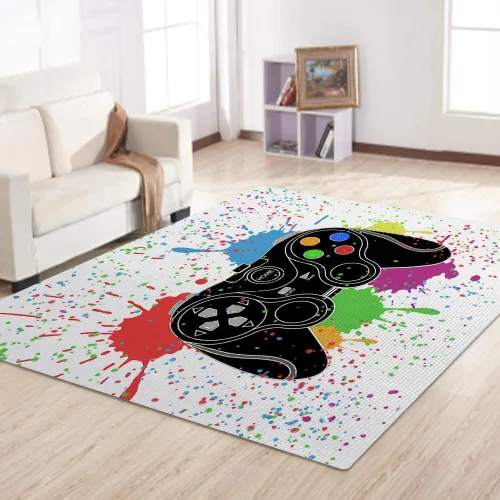 Alfombras de juego para niños, adolescentes, niños, dormitorio, decoración de habitación de jugadores, alfombra de área con control de consola de