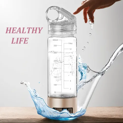 Miniatura 8 de Generador de botellas de agua de hidrógeno, taza de salud de vidrio portátil, máquina de iones de agua rica en hidrógeno, máquina de agua