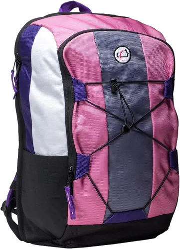 Miniatura 7 de Case-It Mochila clásica para laptop, con detalle de cordón elástico, negro/rojo (BKP-503-negro/rojo)