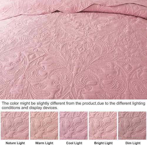 Miniatura 234 de HoneiLife - Juego de colcha de tamaño Queen, juego de ropa de cama de pana bordada de 3 piezas, colcha de lujo, ligera, cálida, para todas las Pana