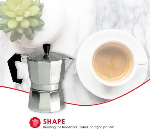 Miniatura 4 de Home Basics Máquina de café expreso de aluminio de 5 onzas, 3 tazas