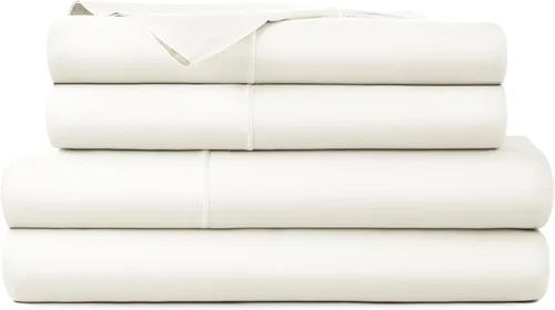 Miniatura 14 de Sábanas 100% algodón orgánico, tamaño matrimonial, sábanas orgánicas con certificación GOTS con bolsillo profundo de 300 hilos y tejido de satén