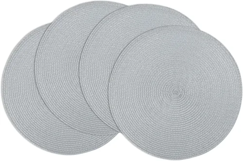 Miniatura 15 de Winknowl Juego de 4 manteles individuales redondos trenzados, lavables, tejidos resistentes al calor, para mesas de cocina, comedor, manteles Beige