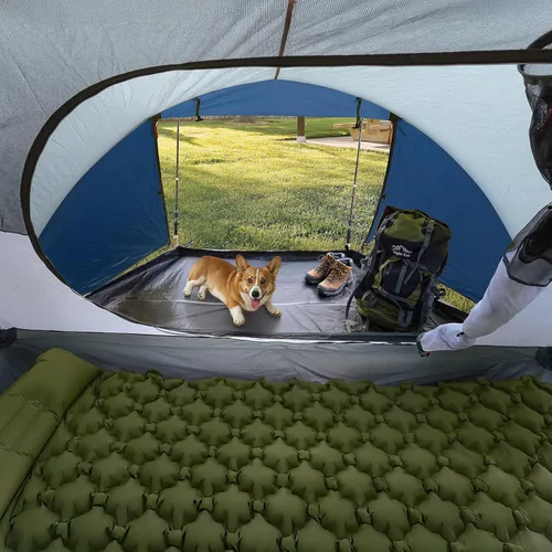 Miniatura 3 de Night Cat Pop Up Tent 2-3 Persons Instant Set Up Tent with Footprint Tarp & Porch, Automatic Double Layer Waterproof Camping Tent with Rainfly Azul