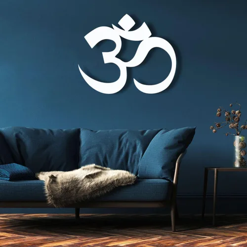 Miniatura 7 de Fayholy Arte de pared de metal, decoración de metal Om, decoración Namaste, símbolo de aum, arte de pared Om, decoración de estudio de yoga