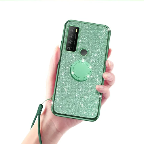 Miniatura 9 de Funda para teléfono TCL 30 XL, 30XL T701DL para mujer, con purpurina, suave, elegante, TPU transparente, de lujo, linda funda protectora con correa